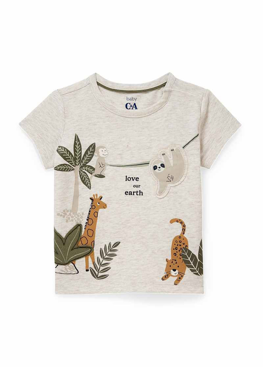 Светло-бежевая летняя футболка C&A