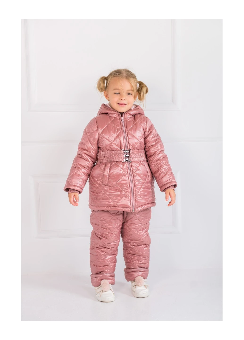 Рожевий демісезонний зимовий дитячий костюм курточка + комбінезон pink 86 Color Dreams