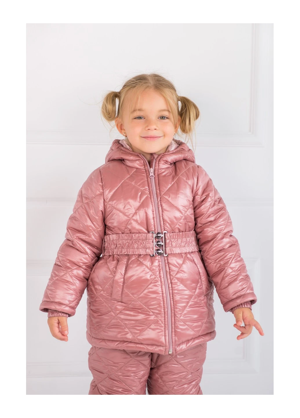 Рожевий демісезонний зимовий дитячий костюм курточка + комбінезон pink 86 Color Dreams