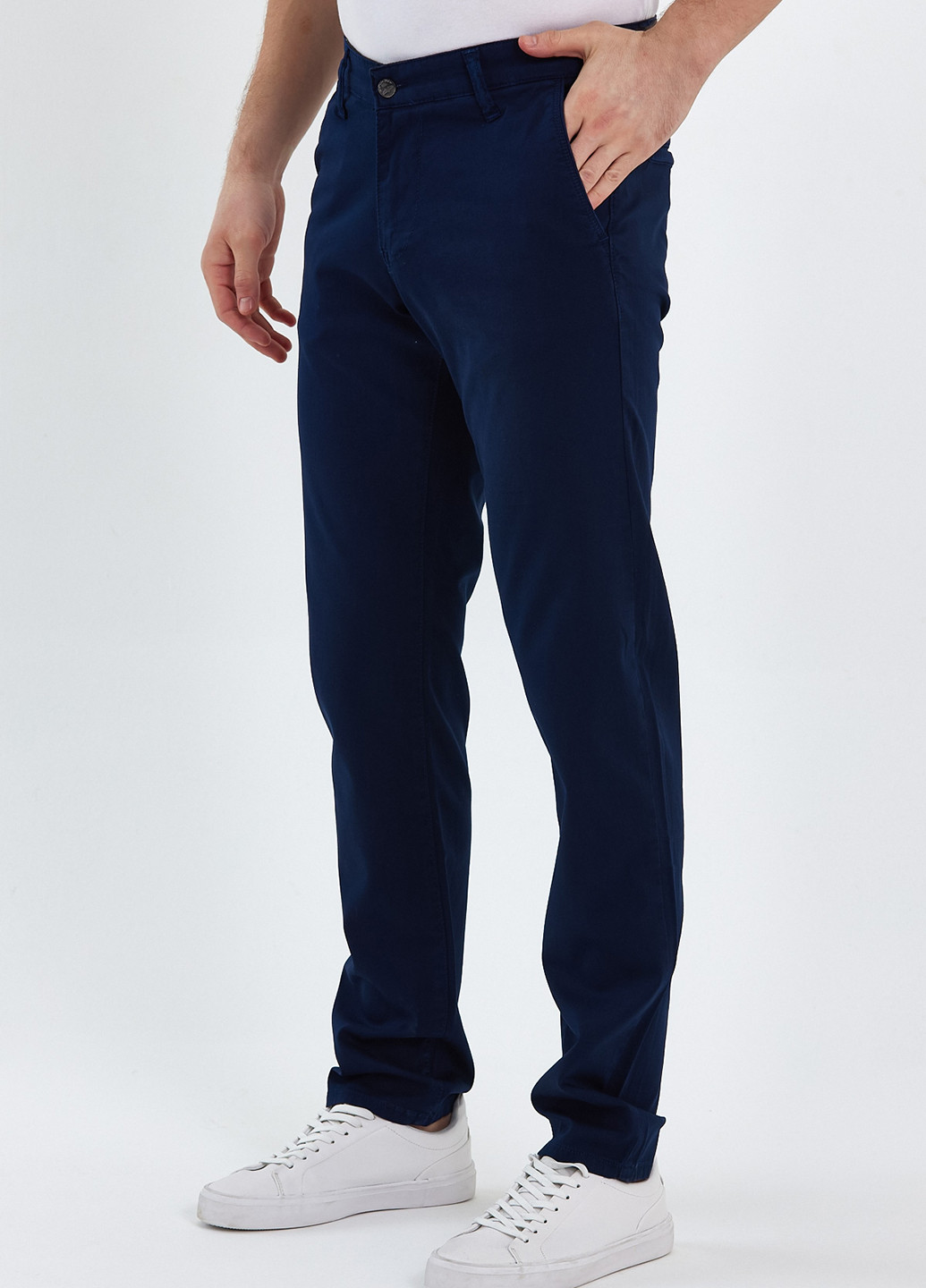 Темно-синие кэжуал демисезонные чиносы брюки Trend Collection