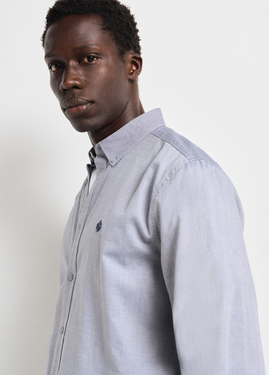 Синяя кэжуал рубашка меланж Springfield