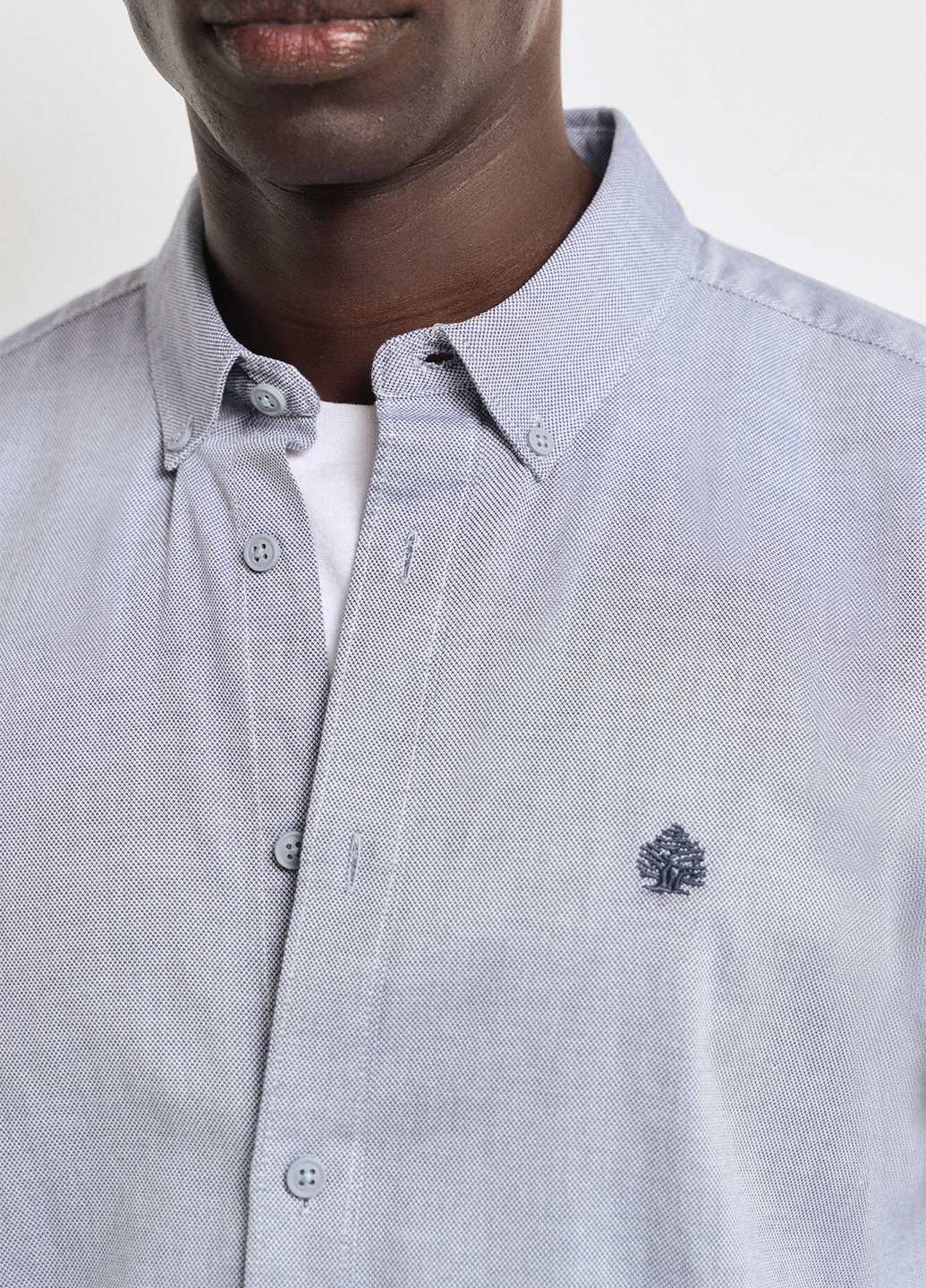 Синяя кэжуал рубашка меланж Springfield