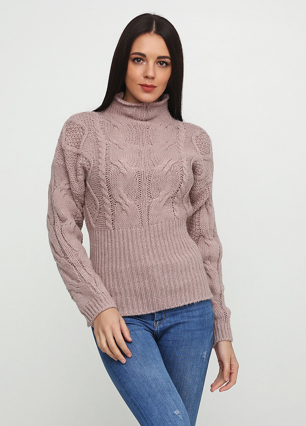 Бледно-розовый демисезонный свитер Dins Tricot