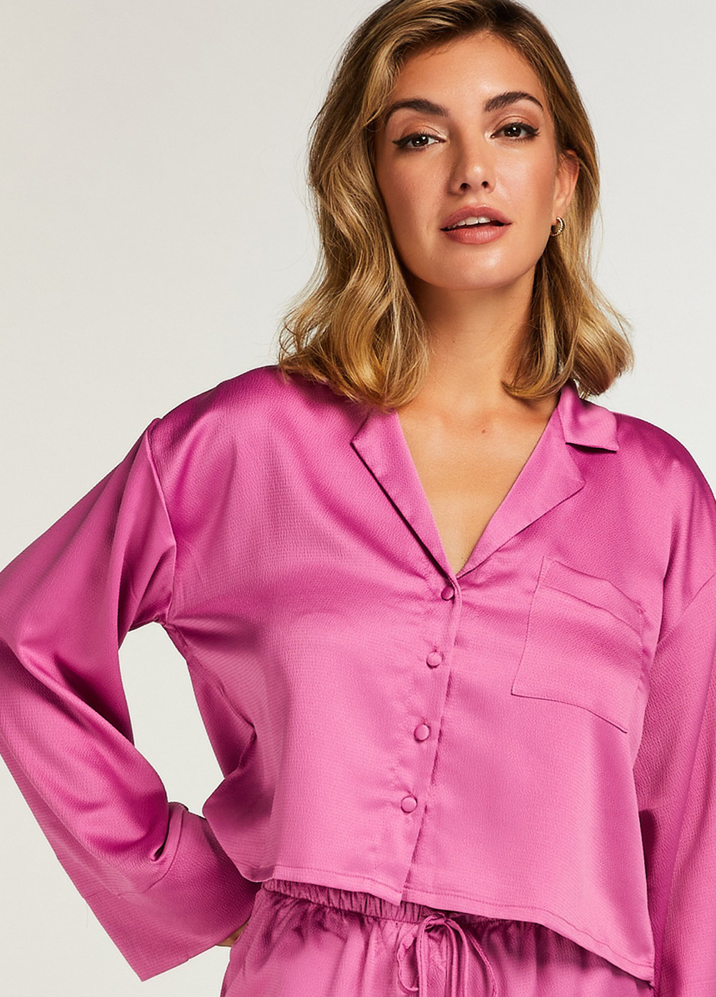 Розовая домашний рубашка однотонная Hunkemoller