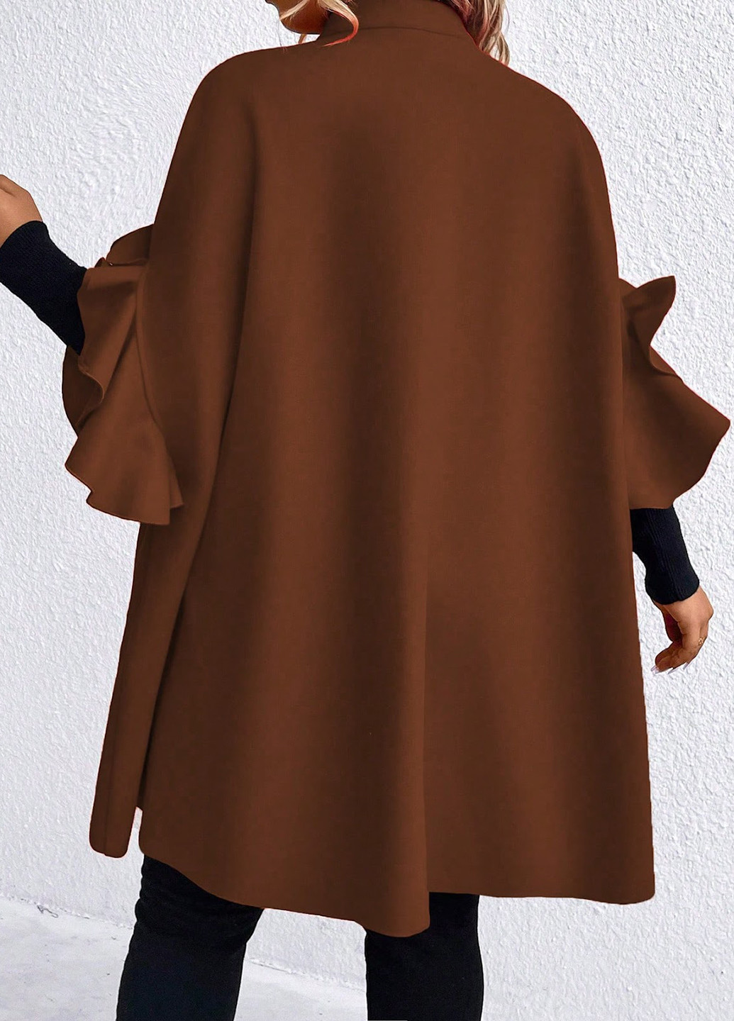 Коричневое демисезонное Пальто кейп SHEIN