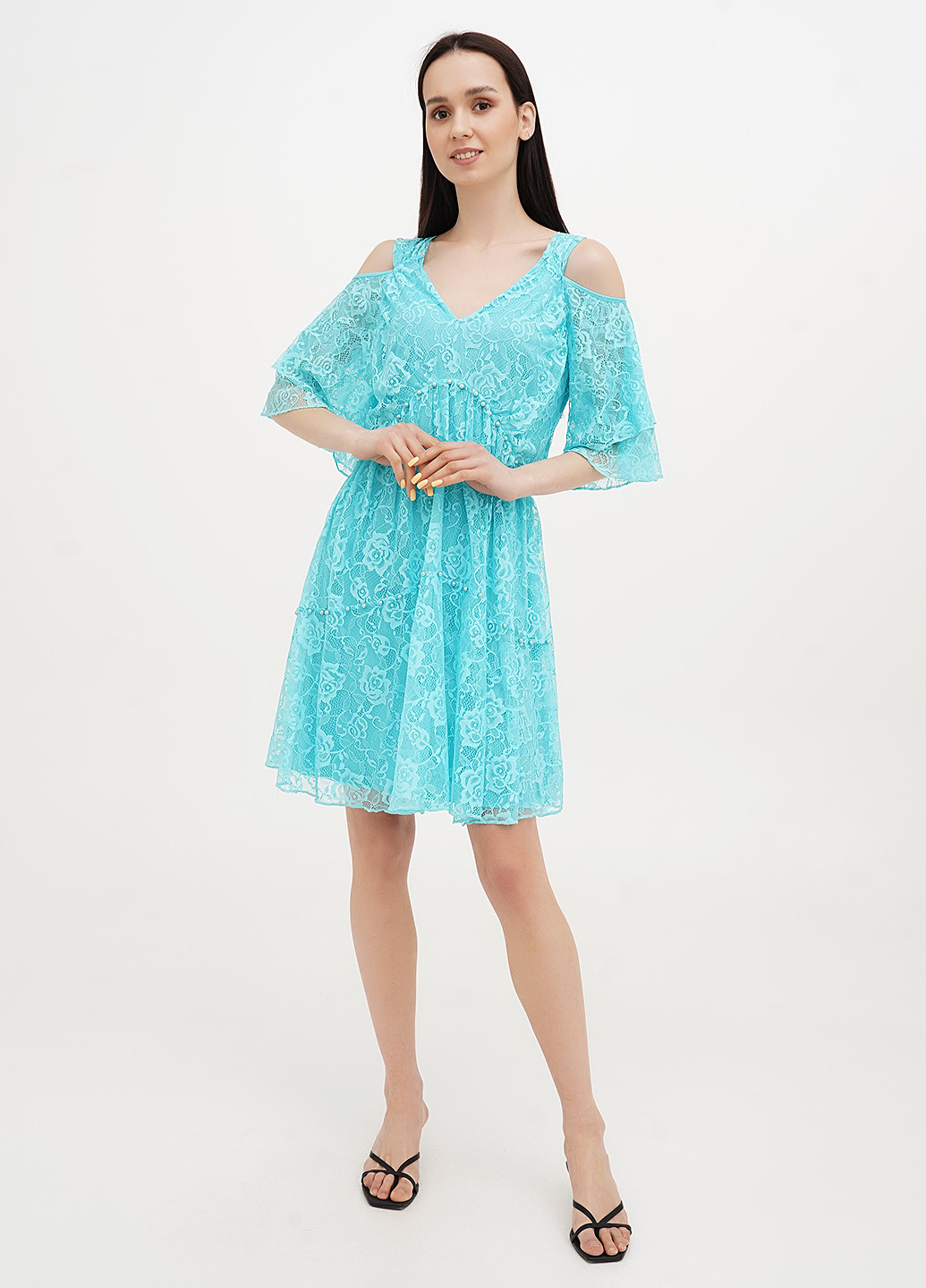 Бирюзовое праздничный платье Vicolo однотонное