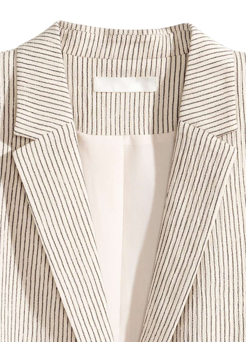 Бежевый женский пиджак H&M однотонный - демисезонный