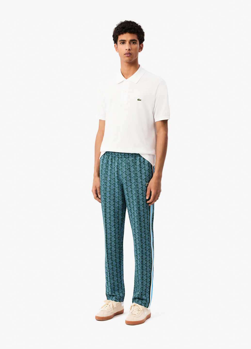 Зеленые спортивные демисезонные прямые брюки Lacoste