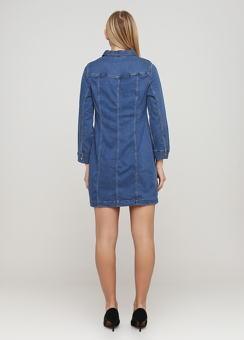 Синя джинсова сукня сорочка H&M однотонна