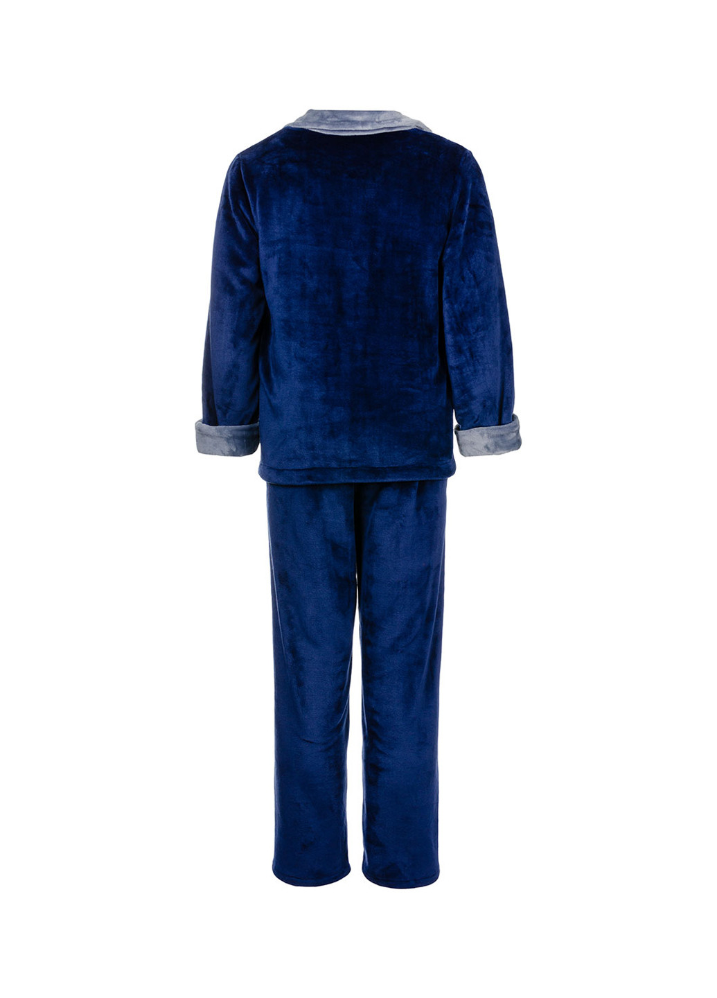 Пижама (толстовка, брюки) Elegans однотонная тёмно-синяя домашняя хлопок, полиэстер