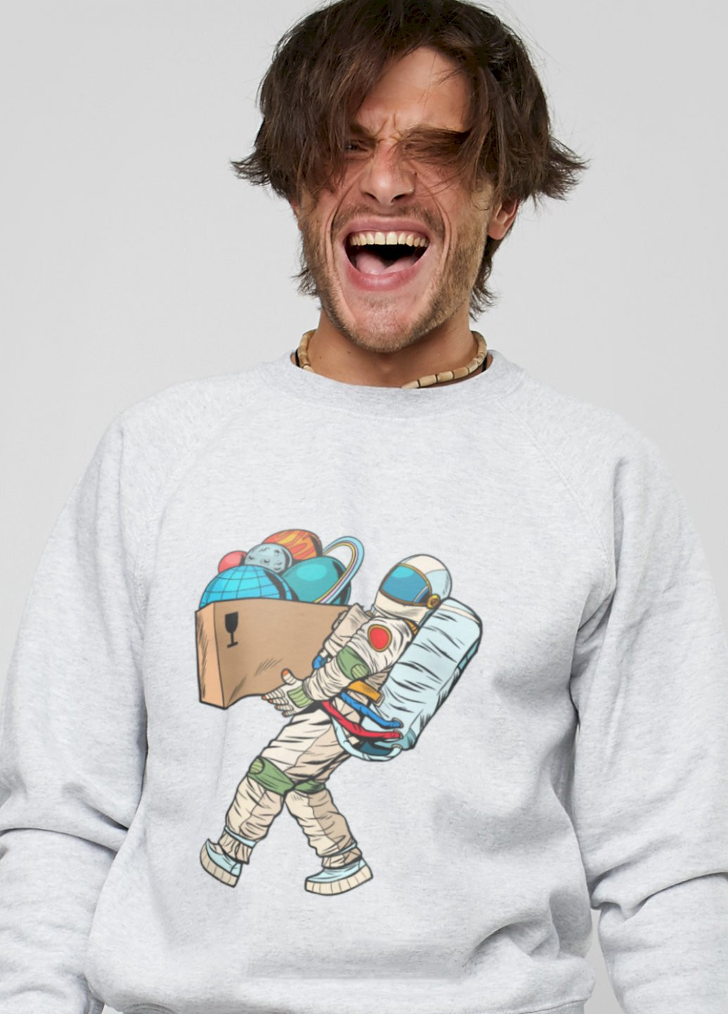 Серый свитшот мужской YAPPI рисунок (251424191)