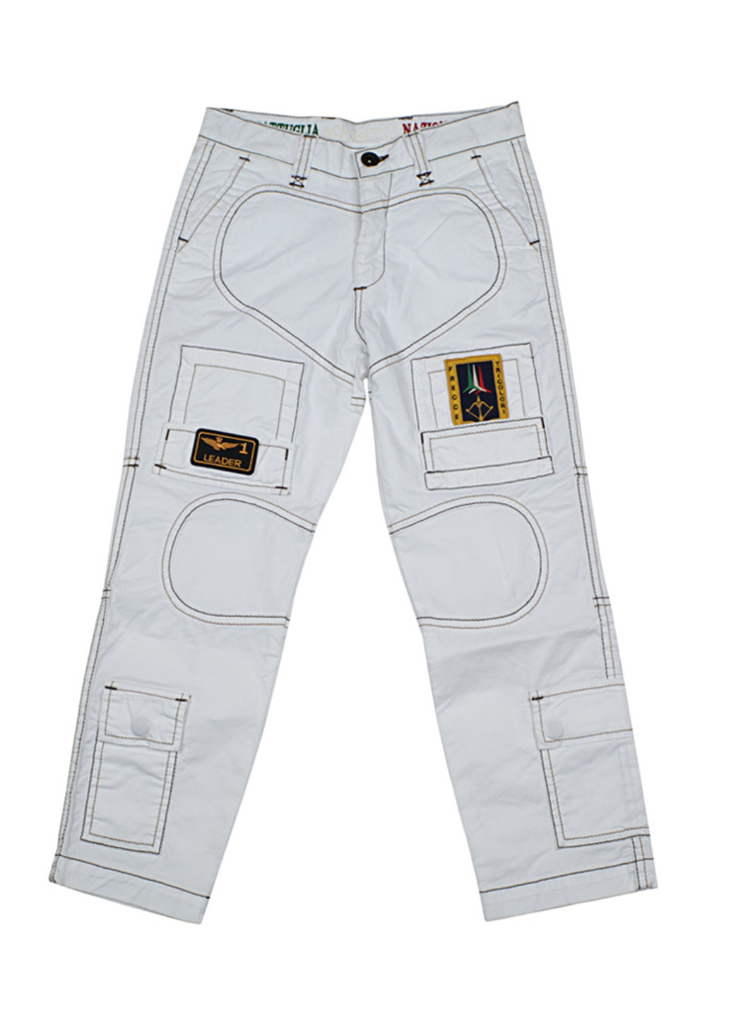 Белые кэжуал демисезонные брюки прямые Aeronautica
