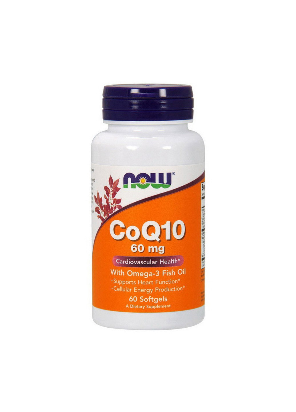 Коэнзим Q10 CoQ10 60 mg with Omega-3 (60 капс) нау фудс Now Foods (255409797)