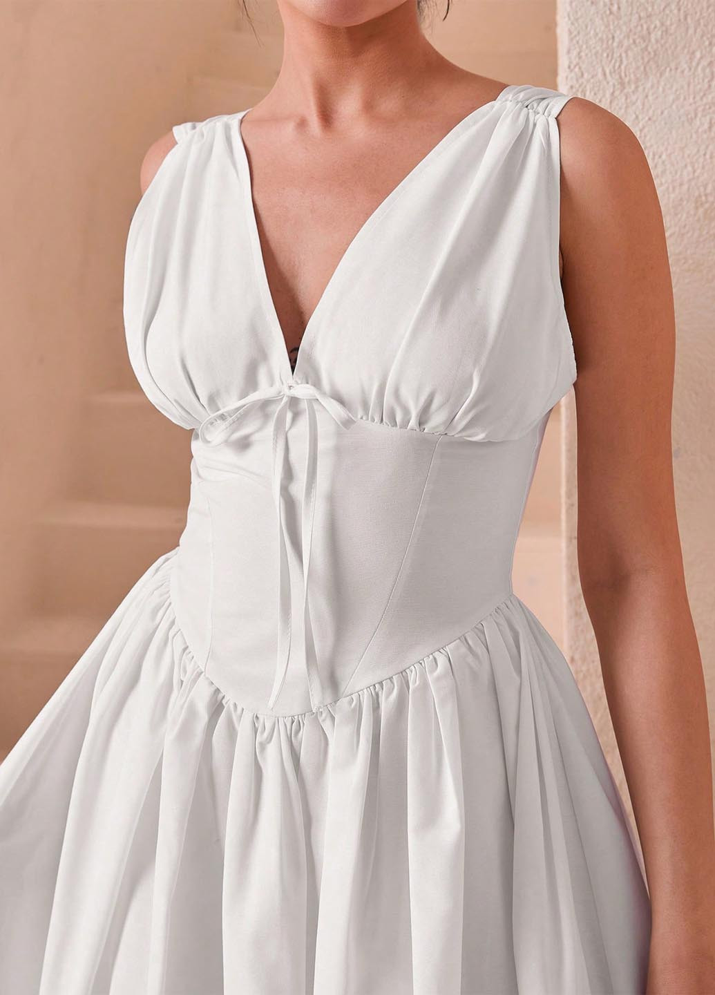 Білий вечірня, кежуал сукня а-силует SHEIN однотонна