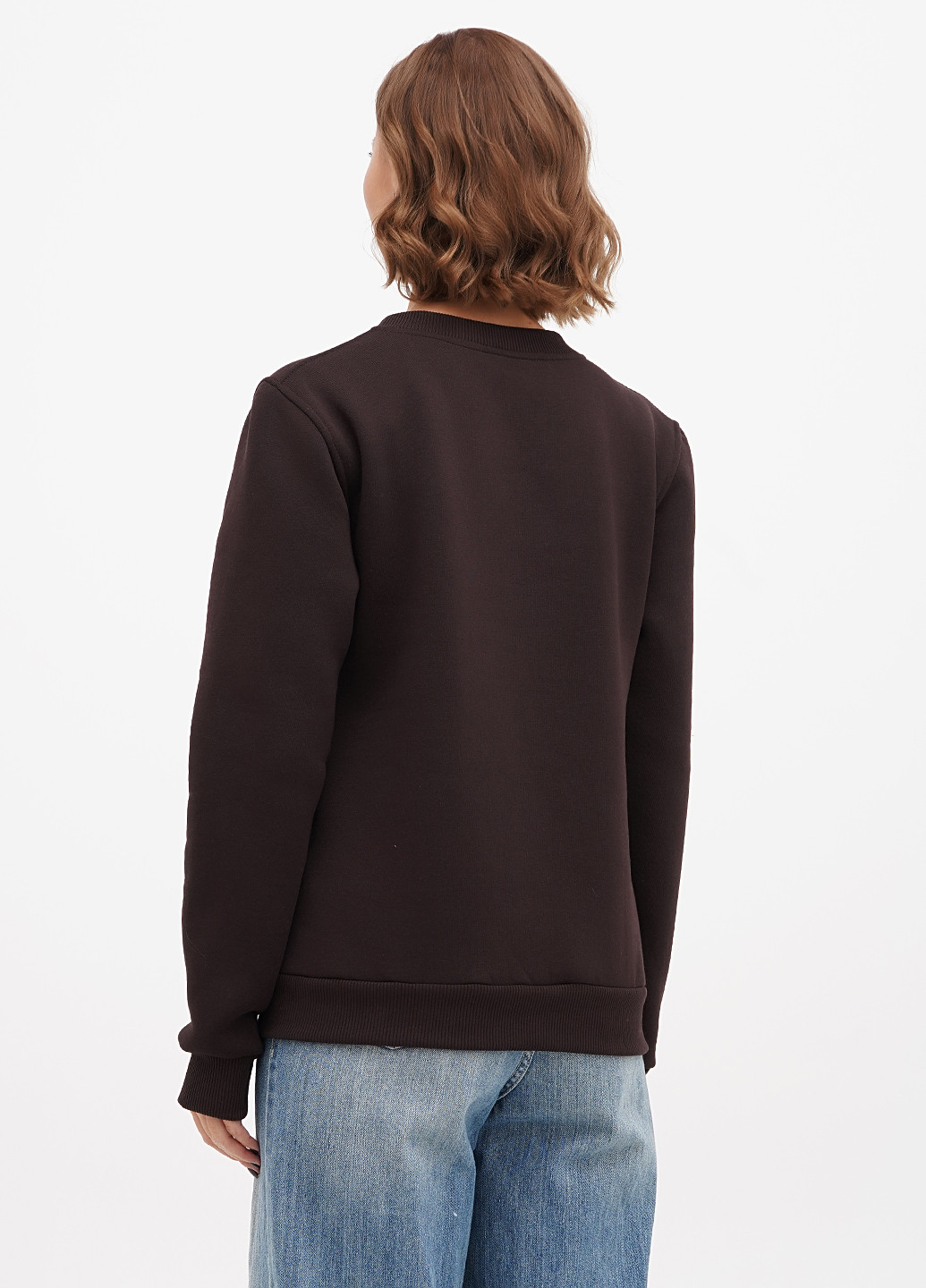 Темно-коричневый свитшот Shik однотонный без декора (315372128)