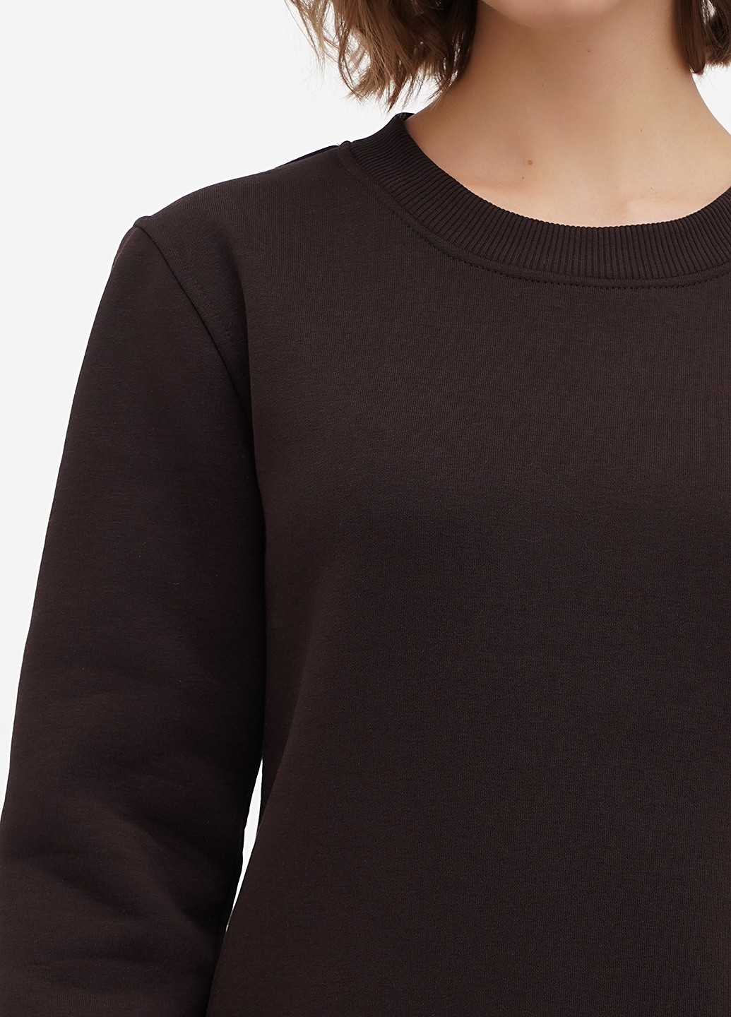 Темно-коричневый свитшот Shik однотонный без декора (315372128)