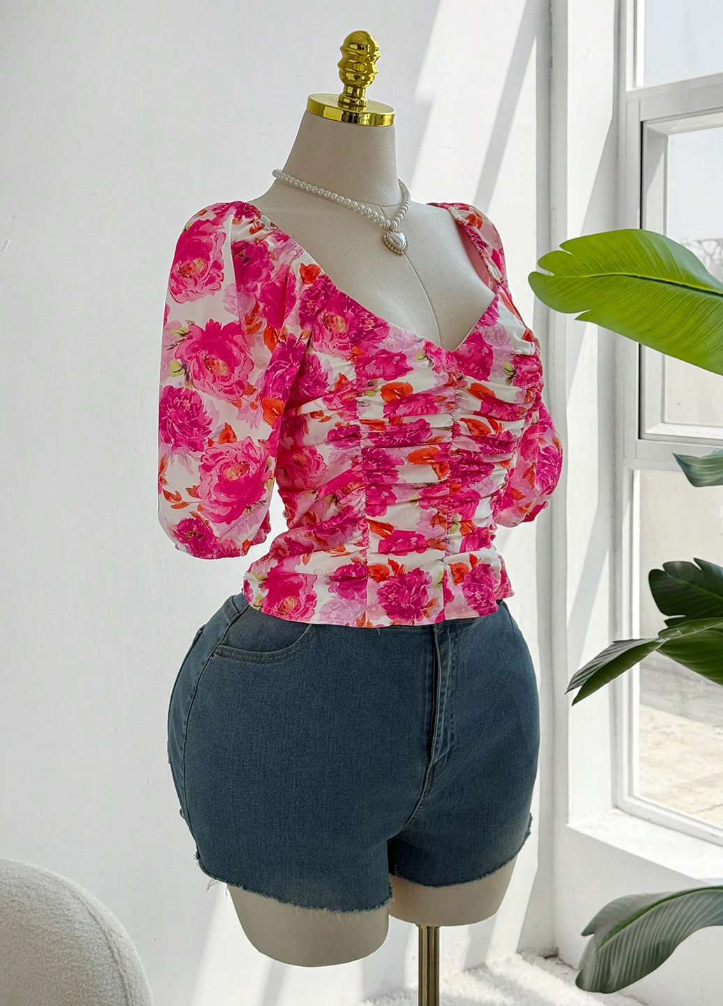 Фуксия блуза SHEIN