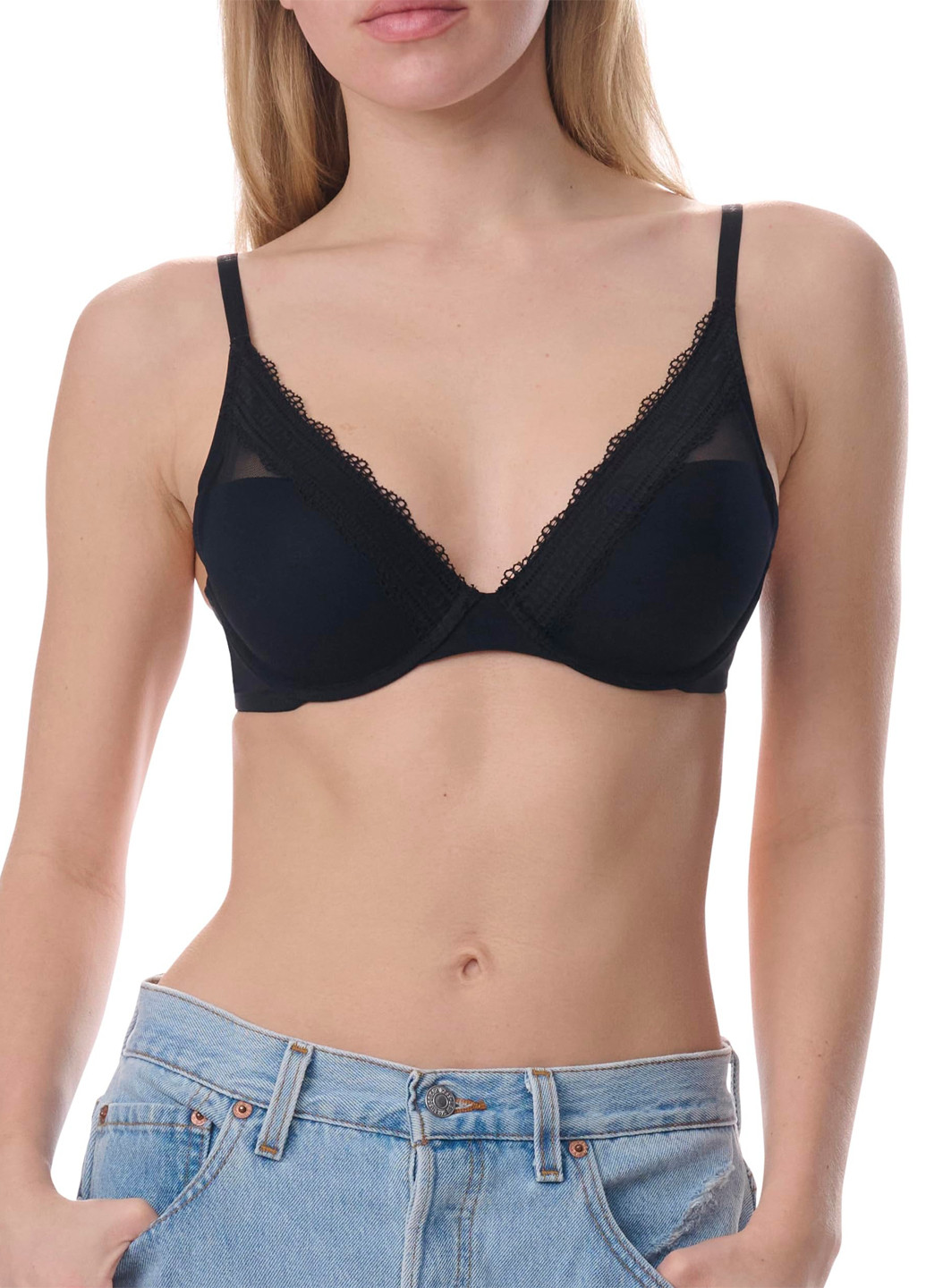 Чорний мінімайзер бюстгальтер Tommy Hilfiger з кісточками нейлон