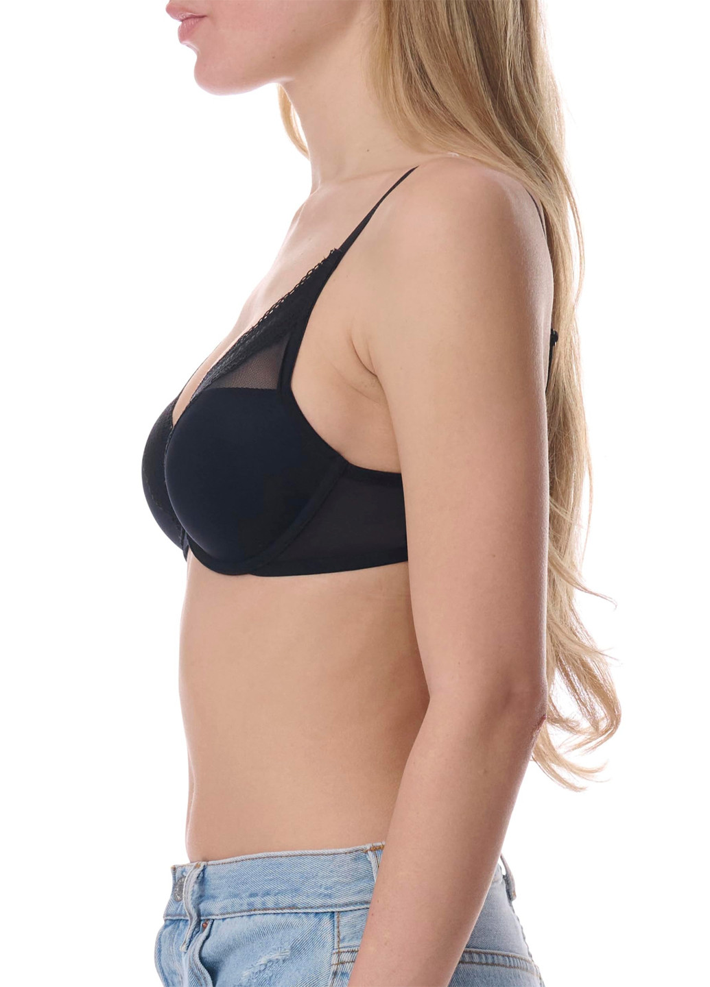 Чорний мінімайзер бюстгальтер Tommy Hilfiger з кісточками нейлон