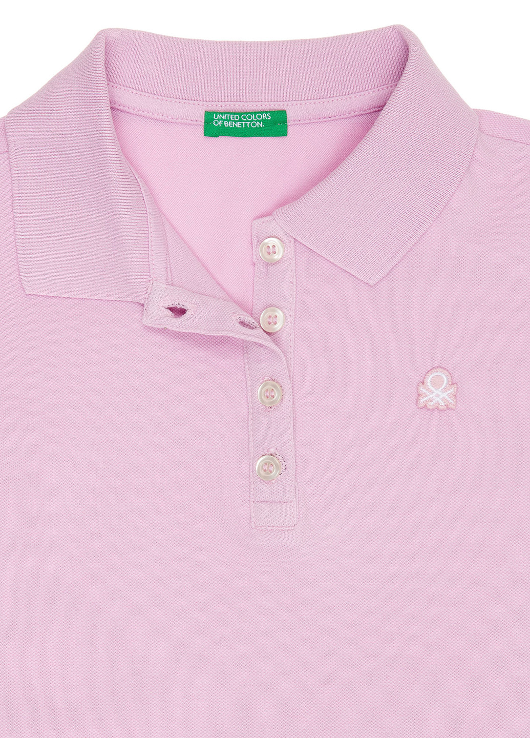 Розовая детская футболка-поло для девочки United Colors of Benetton с логотипом