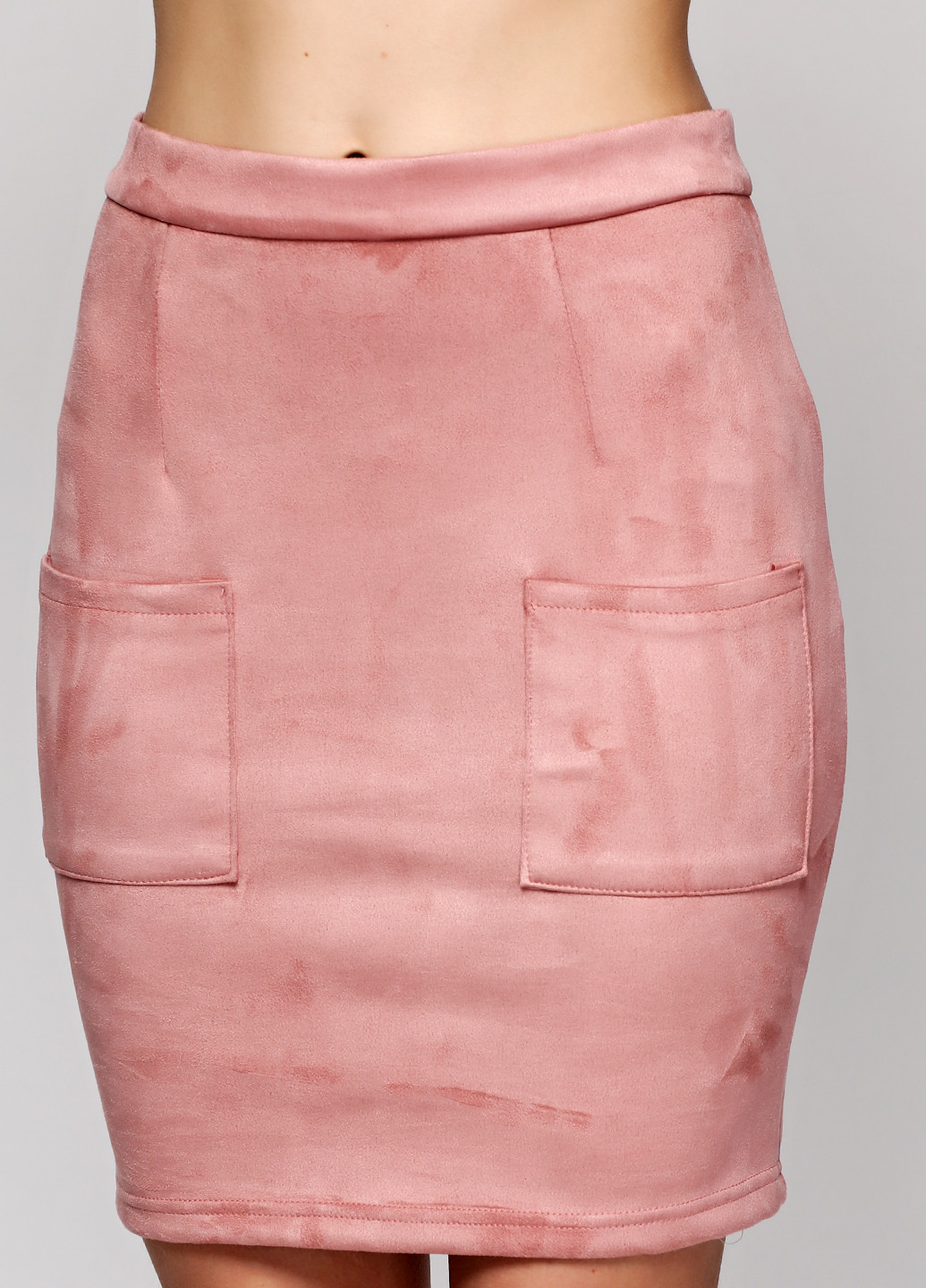 Розово-коричневая кэжуал однотонная юбка Ravol мини