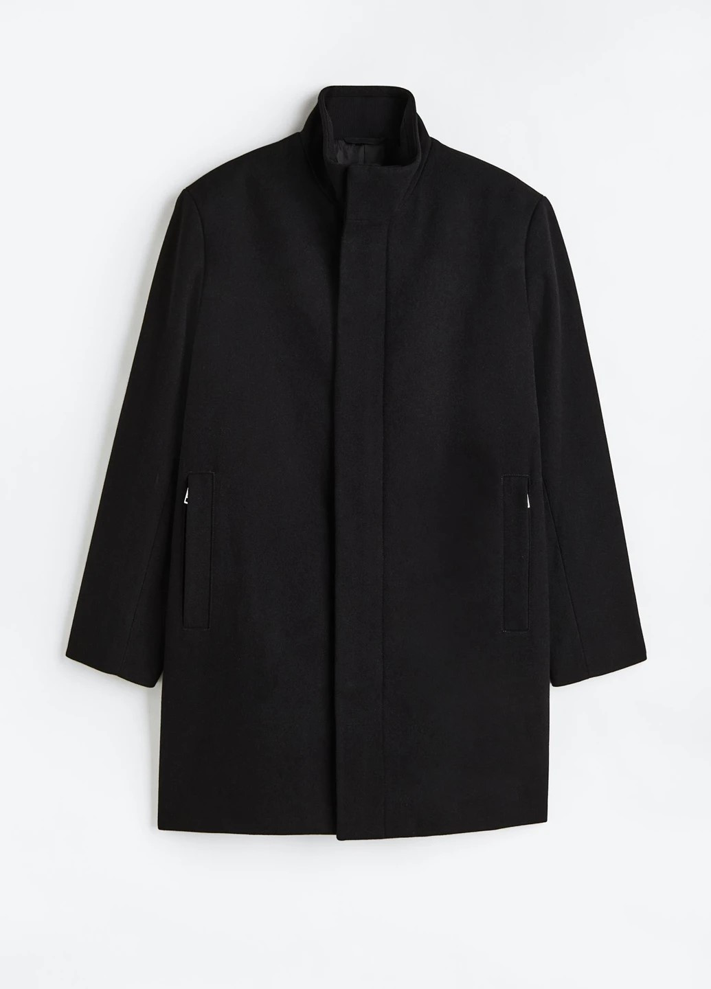 Черное демисезонное Пальто однобортное H&M