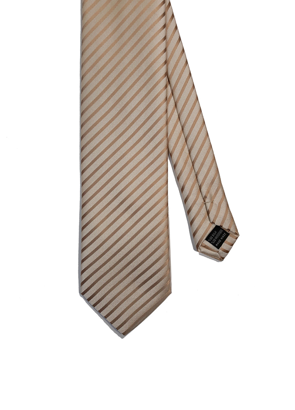 Краватка Franco Riveiro стандартний смужка бежева мікрофібра, шовк