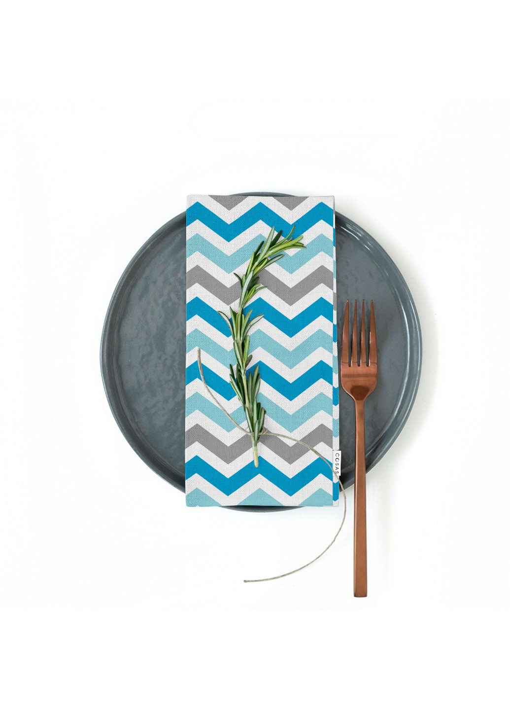 Набір з 4-х серветок 30х30 Zig Grey Blue (4822052067246) Cosas (252470929)