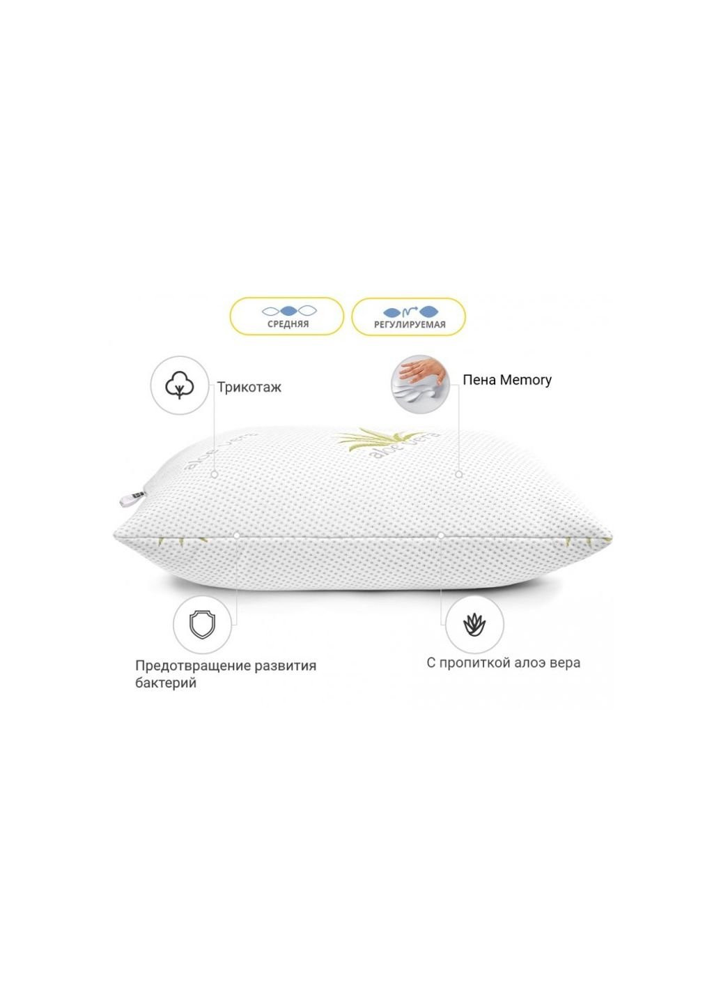 Подушка Memory №740 Dorotea Memory середня 70х70 см (2200001489646) Mirson (254078812)