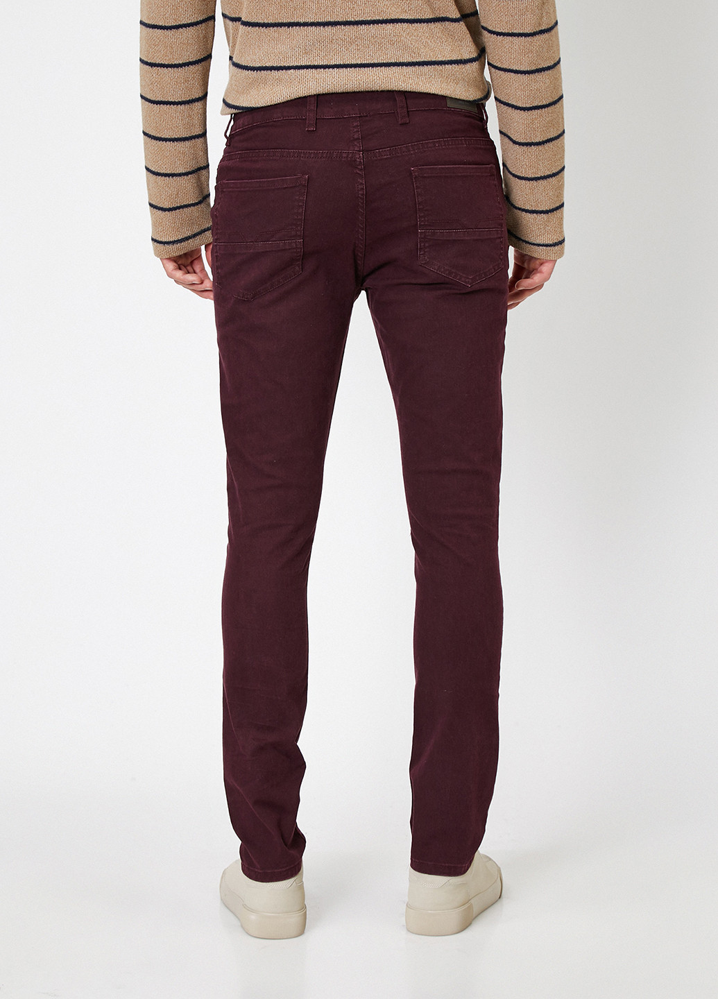 Бордовые джинсовые демисезонные зауженные брюки KOTON