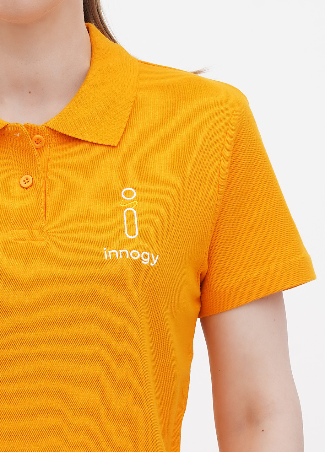 Желтая женская футболка-поло Innogy однотонная