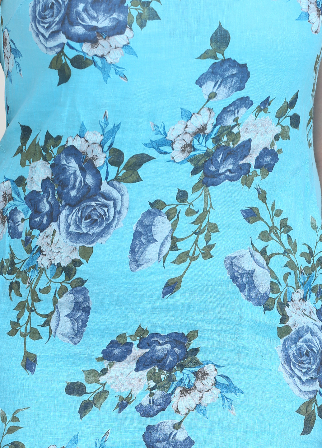 Блакитна кежуал сукня Puro Lino з квітковим принтом