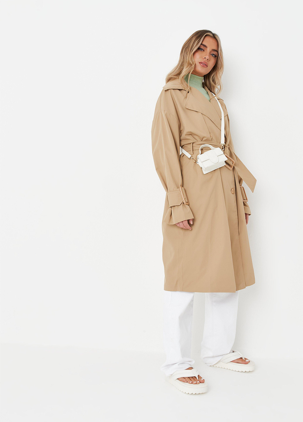 Плащ Missguided тренчкот на гудзиках демісезон (276135061)