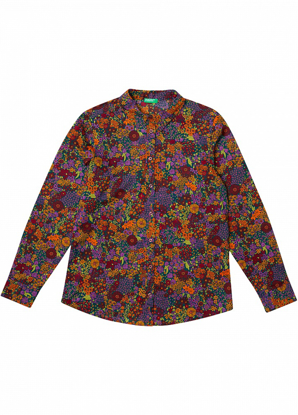 Цветная кэжуал рубашка с цветами United Colors of Benetton