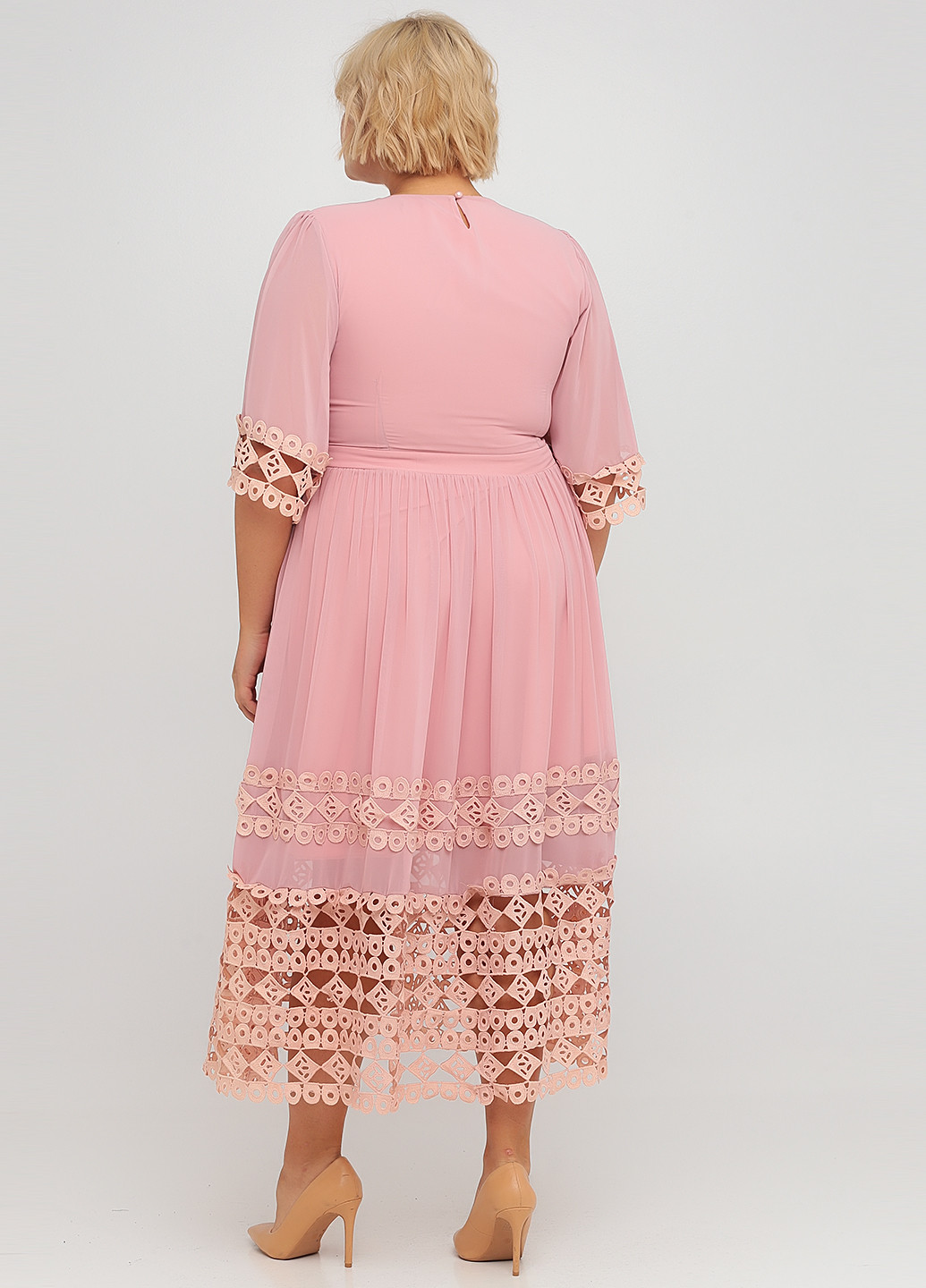 Світло-рожева кежуал плаття, сукня кльош Sandrom однотонна