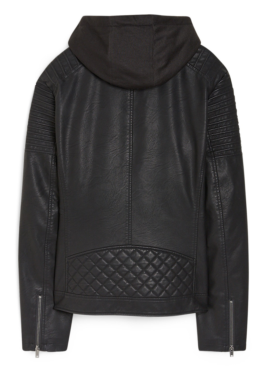 Чорна демісезонна куртка байкерська C&A