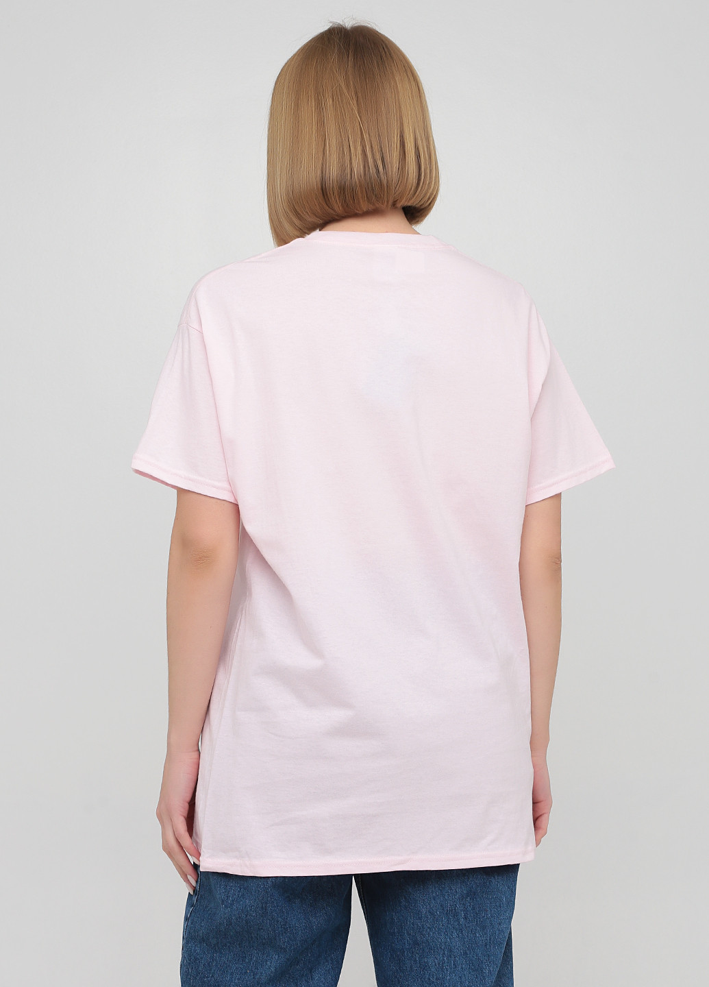 Светло-розовая летняя футболка Hanes