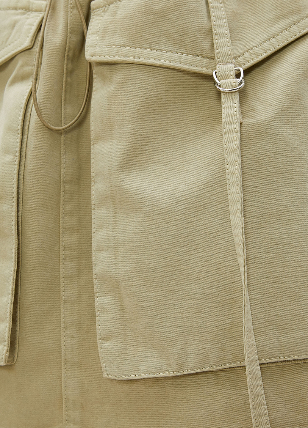Оливковая кэжуал однотонная юбка KOTON