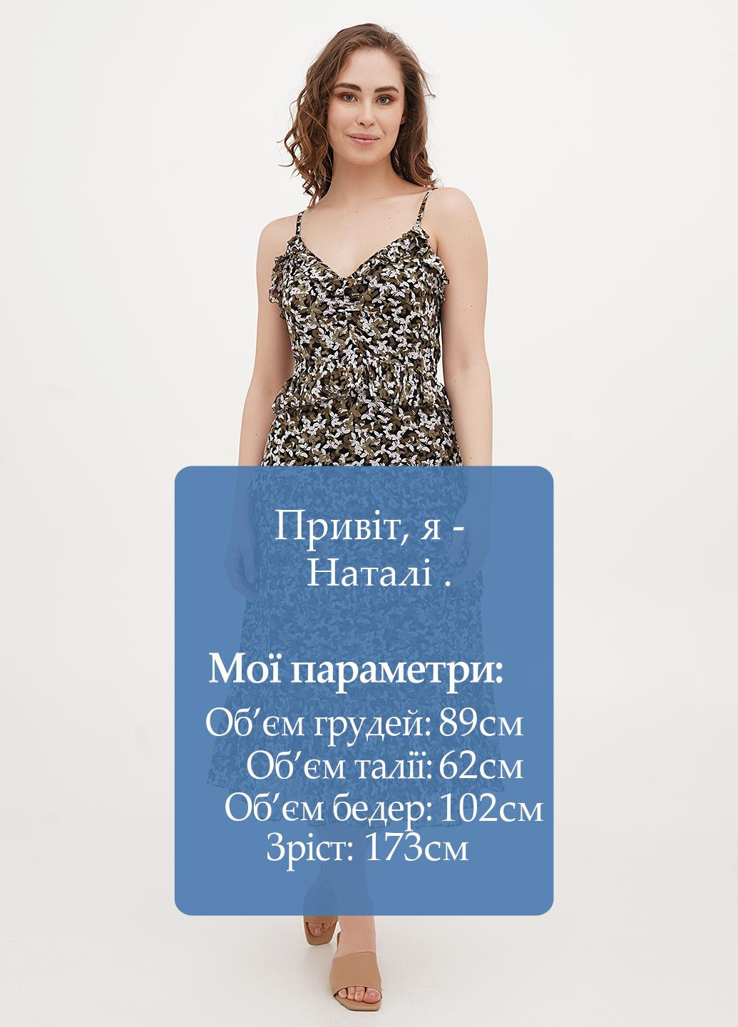 Оливкова (хакі) кежуал сукня Michael Kors з квітковим принтом