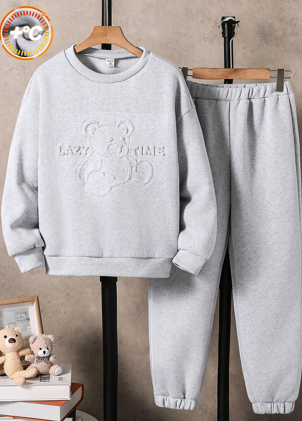 Сірий демісезонний костюм (світшот, штани) брючний SHEIN