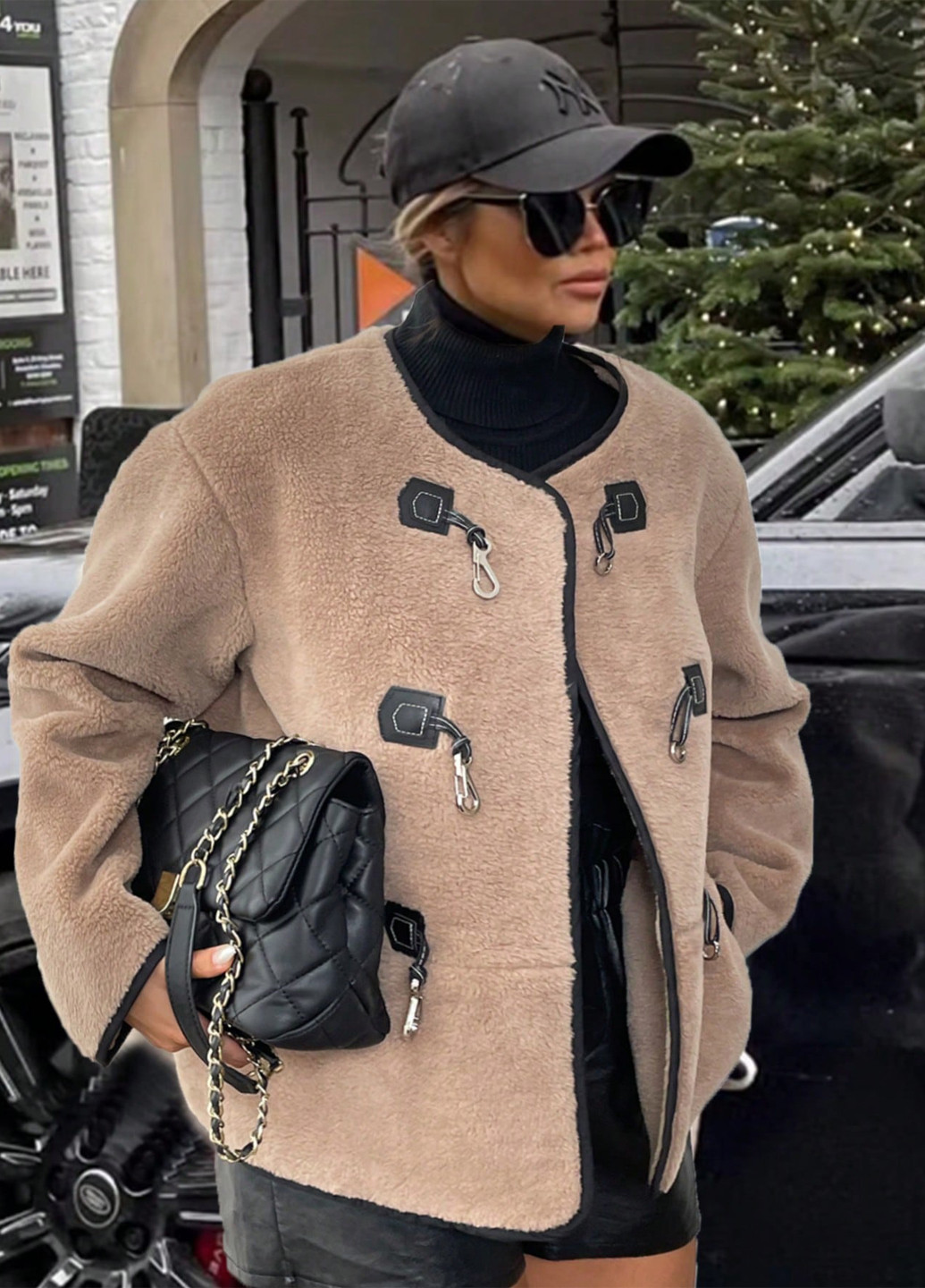 Темно-бежевая демисезонная куртка SHEIN