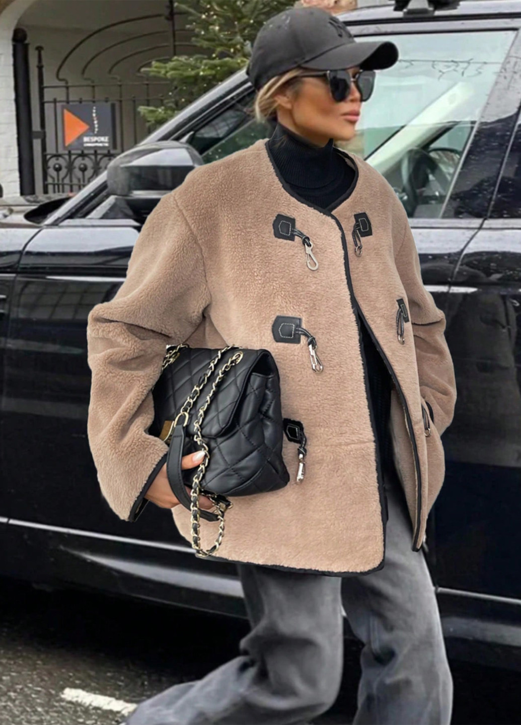 Темно-бежевая демисезонная куртка SHEIN