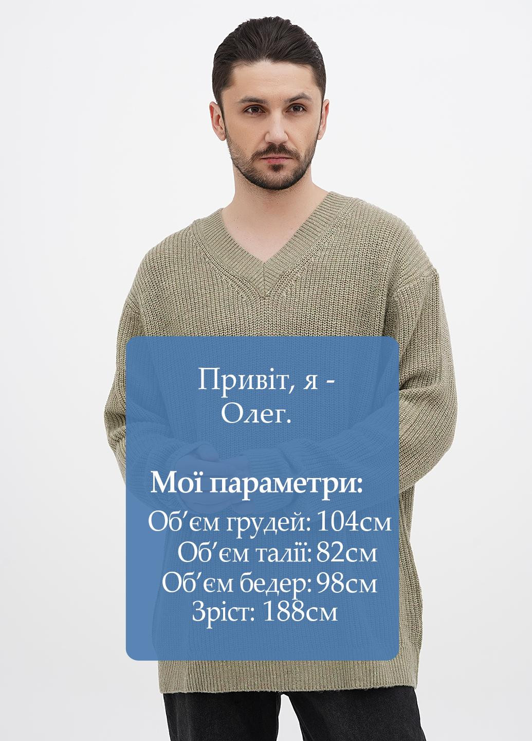 Серо-зеленый зимний пуловер пуловер H&M