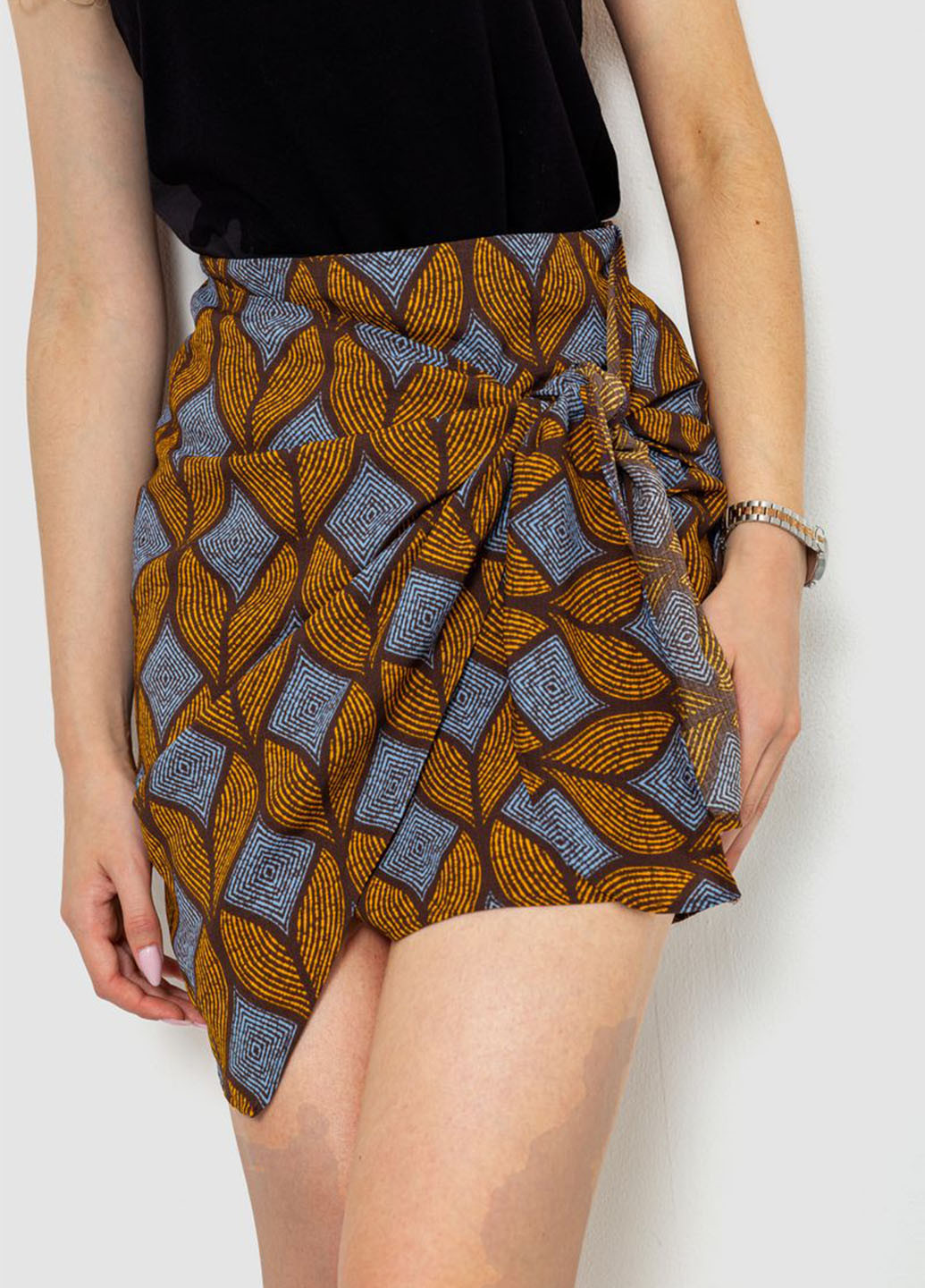 Разноцветная кэжуал с геометрическим узором юбка Ager на запах