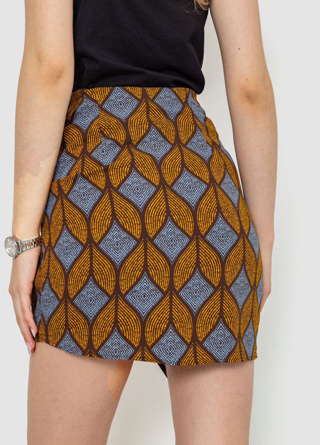 Разноцветная кэжуал с геометрическим узором юбка Ager на запах