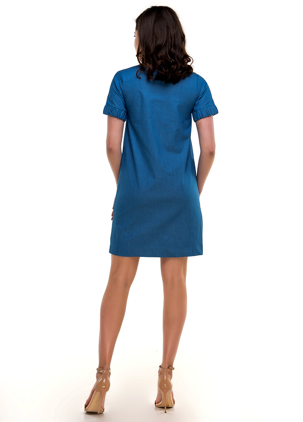 Светло-синее кэжуал платье Ravol однотонное