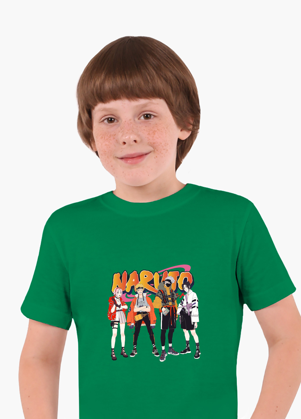 Зелена демісезонна футболка дитяча наруто (naruto) (9224-2630) MobiPrint
