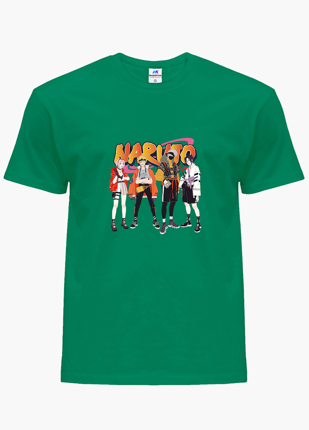 Зелена демісезонна футболка дитяча наруто (naruto) (9224-2630) MobiPrint