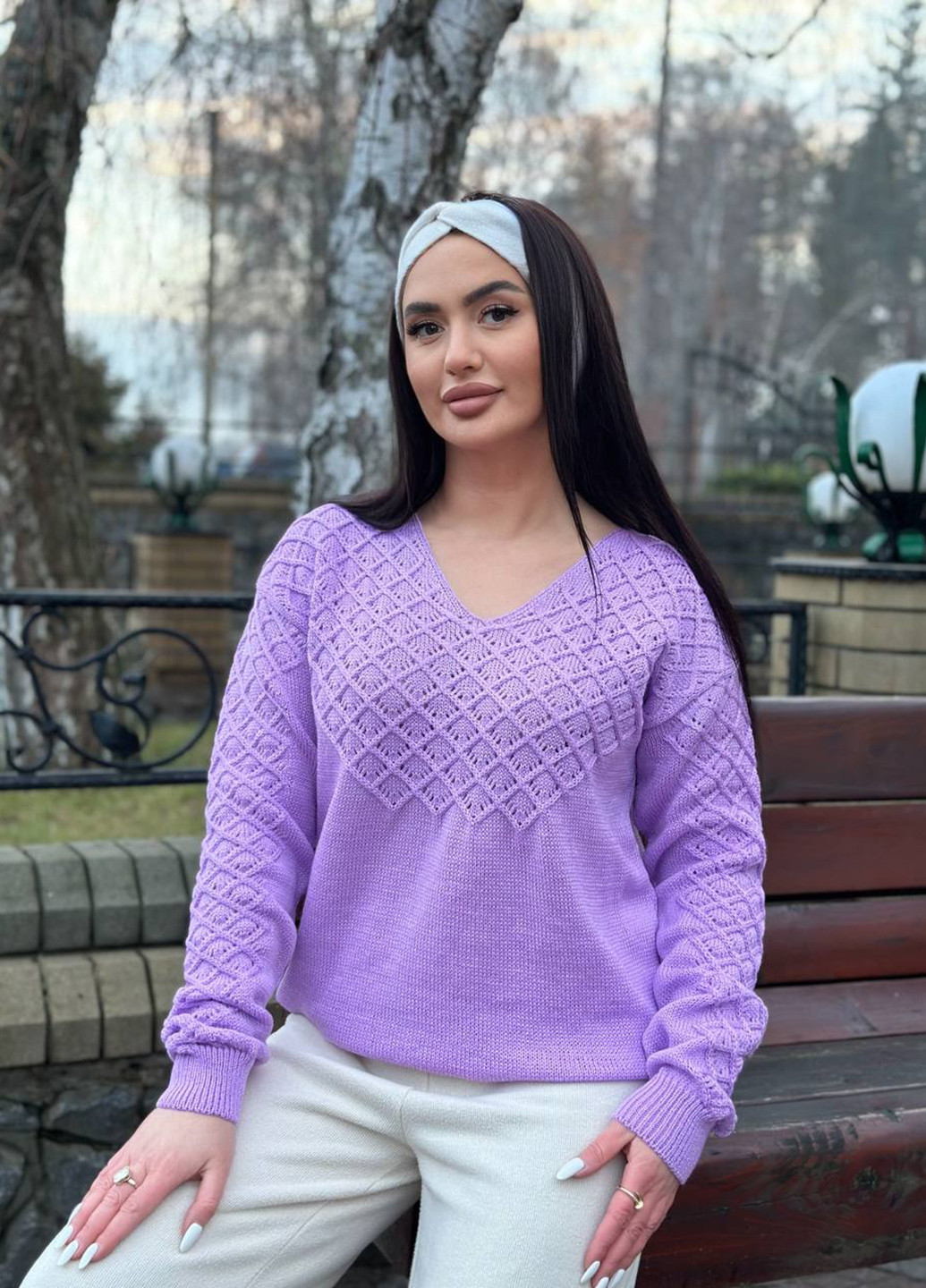 Бузковий демісезонний пуловер пуловер No Brand