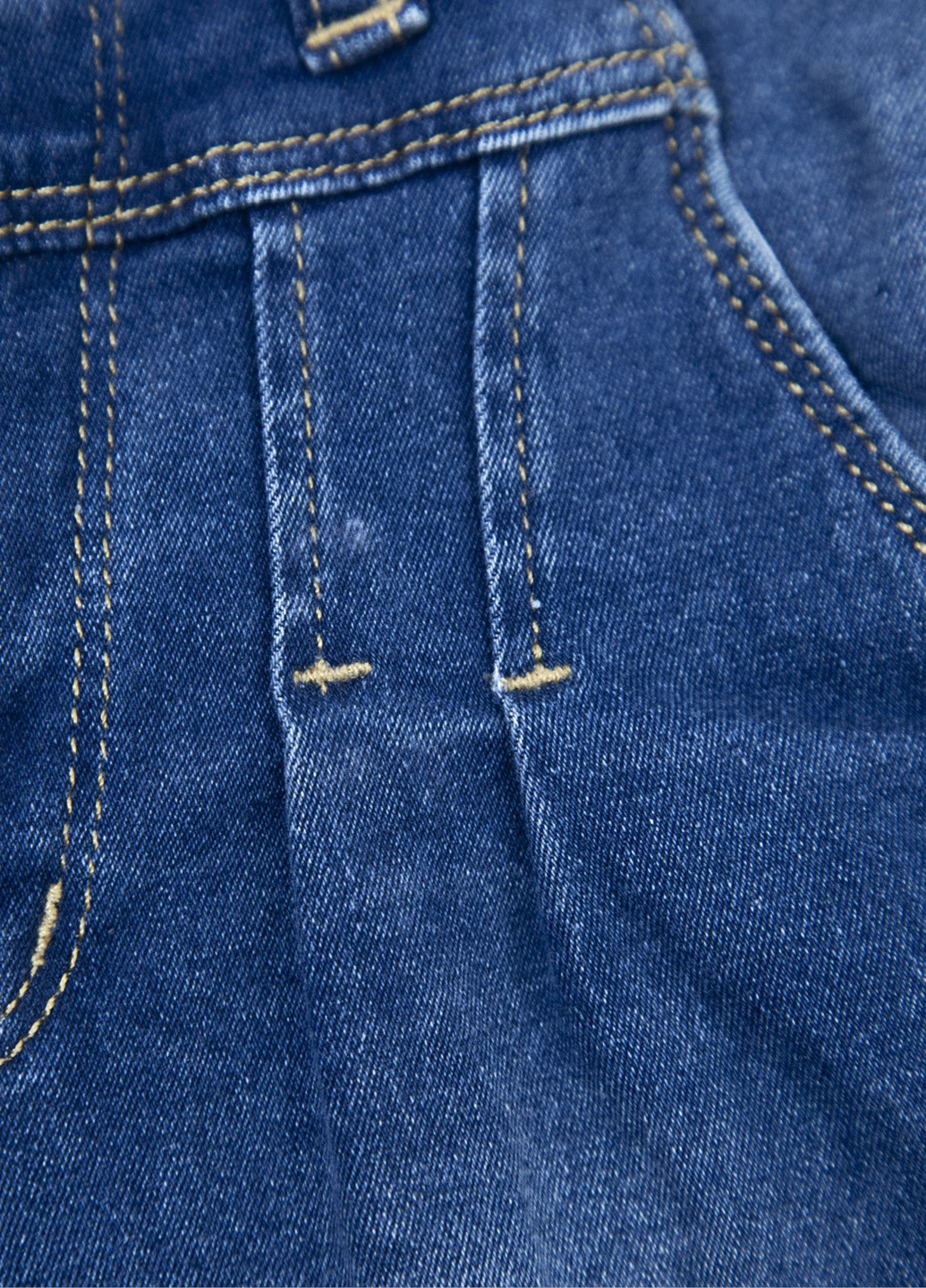 Синие демисезонные джинсы для девочек зауженные синие с кокеткой 11-15 Altun